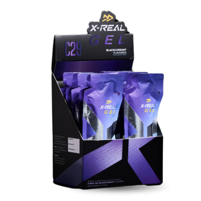 X-REAL Energy gel Blackcurrant Flavored แบบกล่อง 12 ซอง