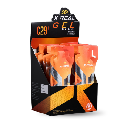 X-REAL Energy gel Plus Orange Flavored แบบกล่อง 12 ซอง
